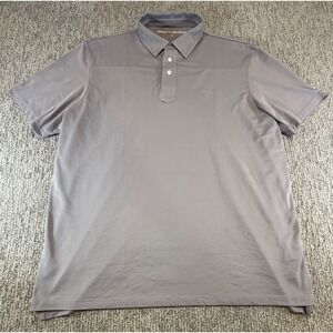 Texas‎ Standard Polo Shirt Mens 3XL Gray Performance Stretch Western Yoke Logo